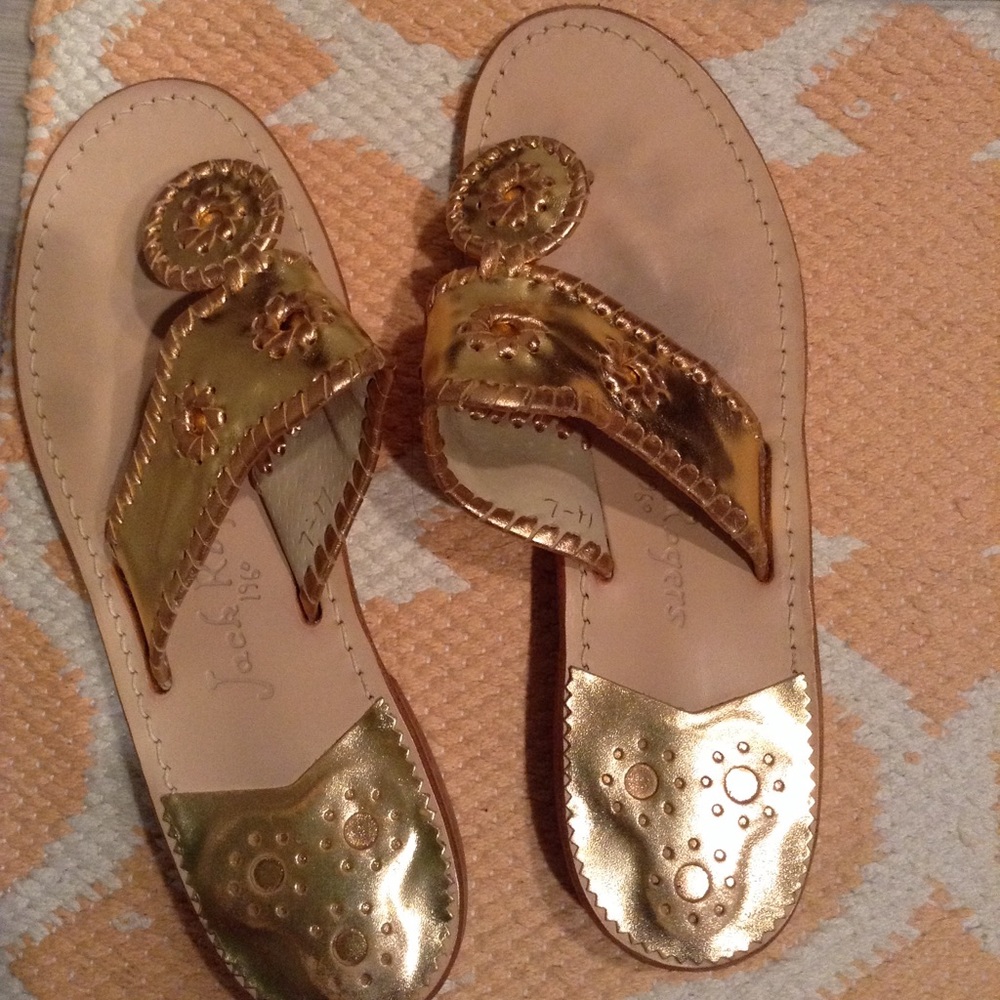 Jack Rogers Navajo Sandals gold copper metallic 7